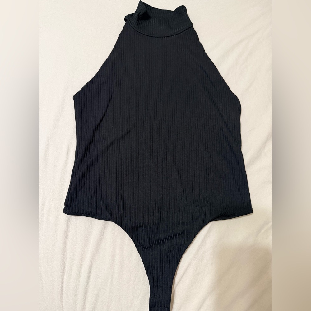 Victoria’s Secret Black Mock Neck Ribbed Bodysuit
